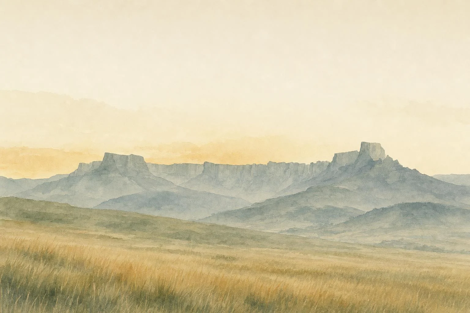 Hluma’s painted Drakensberg landscape.